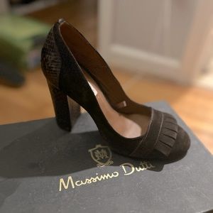 Massimo Dutti Combo Snake Leather Suede Pumps - Size 37 European/ 6.5 US size